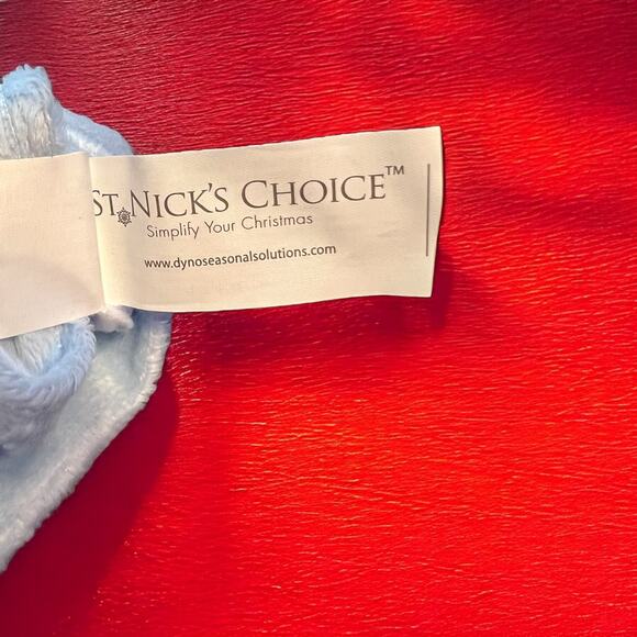 Baby's 1st Christmas Stocking-Blue Teddy Bear-Soft Plush-Corduroy Gingham Bear - Picture 5 of 6